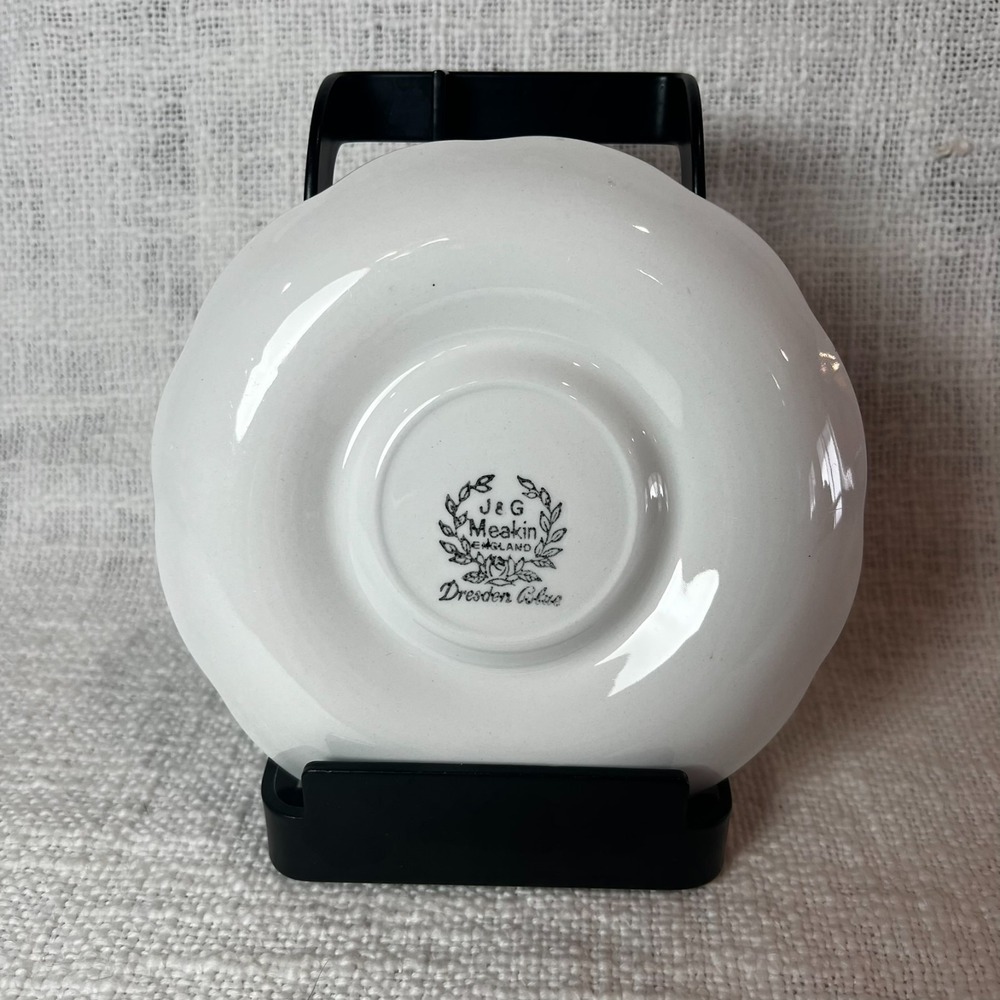 Vintage J.‎ & G. Meakin Ironstone China Tea Saucer Set 4 Dresden Blue 5.5" Plate - Picture 5 of 7
